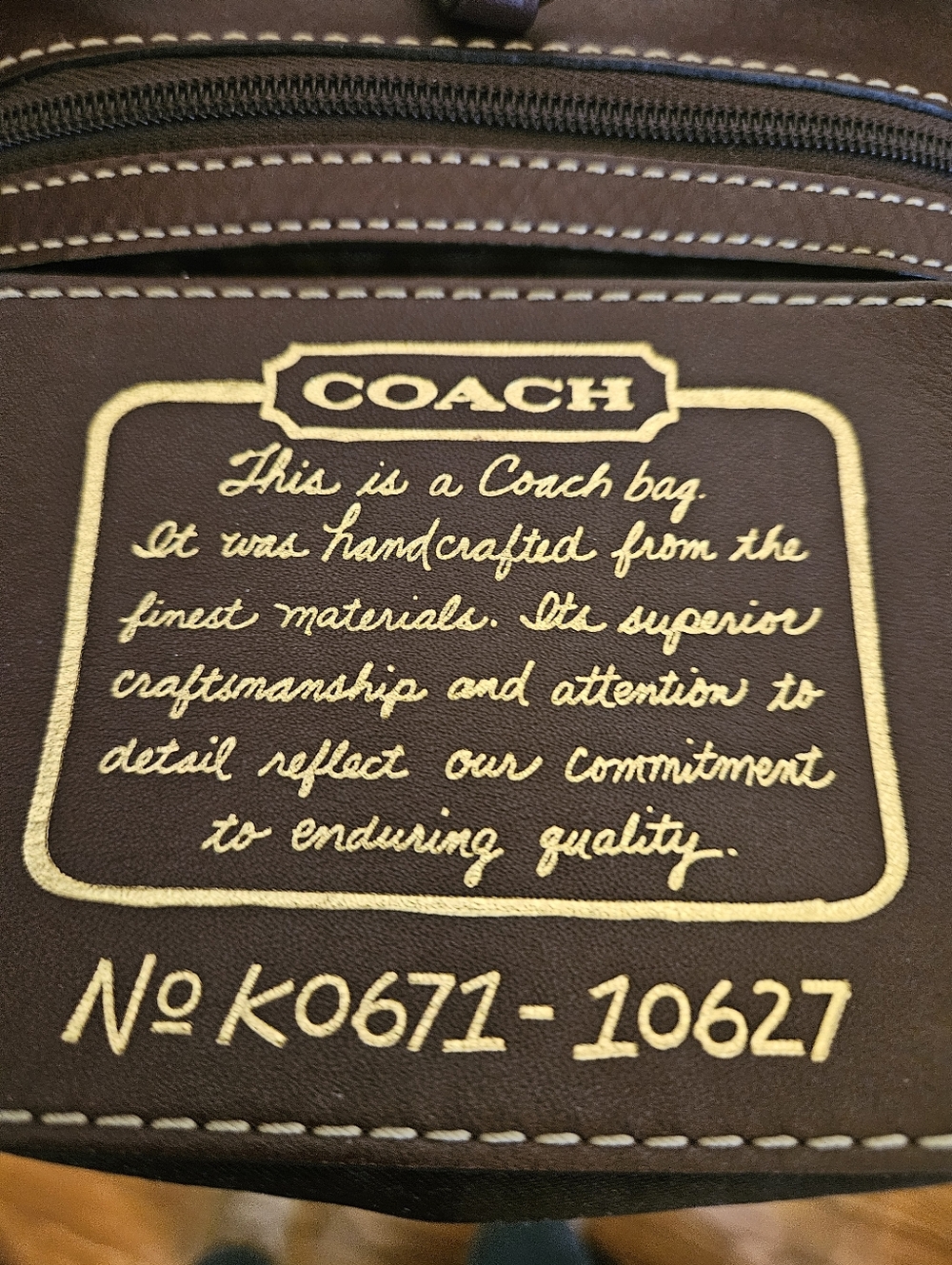 Coach Signature Jacquard Tote 10627 Brown Leather Trim Y2K Classic Signature C - Picture 2 of 11